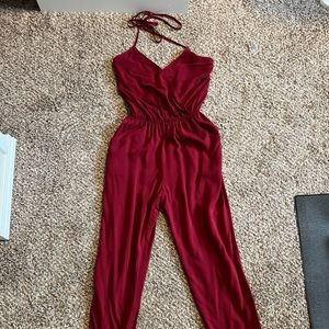 Burgundy jumpsuit